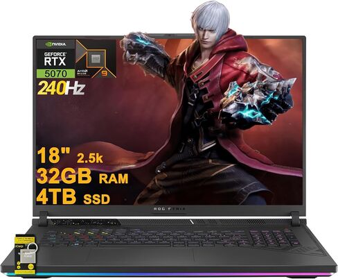 ASUS ROG Strix G18 G814 Gaming Laptop 18 "2.5k (2560x1600) 240Hz (100 ٪ DCI-P3) AMD 16-CORE RYZEN 9 9955HX in Kuwait