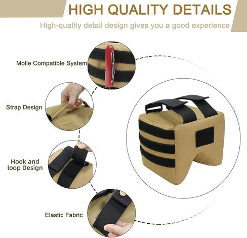 Pretfy Range Sand Bag, Tear Front or Rear Bench Bag with Strap, Lightweight and Stable for Hunters, Oxford Fabric in Kuwait