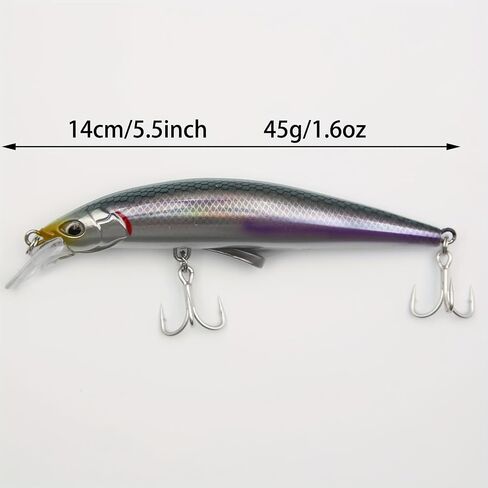 3pcs Sinking Bass Fishing Lures Saltwater Long Casting Laser Minnow Fishing Baits Hard Lure Fishing Kits Accessories (AH in Kuwait