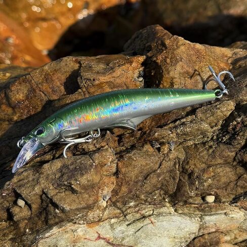 3pcs Sinking Bass Fishing Lures Saltwater Long Casting Laser Minnow Fishing Baits Hard Lure Fishing Kits Accessories (AH in Kuwait