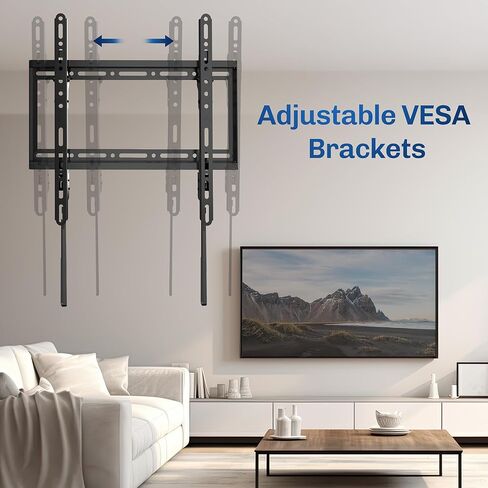 Vivo شاقتها الثقيلة من 32 إلى 75 بوصة شاشة LED LED منحنية ومسطحة ، قوس تركيب الجدار التلفزيوني مع إمالة و 400 × 400 مم ، أسود ، Mount-VW075T in Saudi Arabia