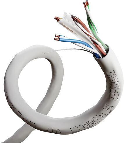 CAT6 250ft Ethernet Cable Solid UTP Up to 10Gbps 550Mhz 23AWG 4x2 Pair Bulk Cable Network PoE++/4PPoE LAN Wire 500-feet Easy Pull Box (Black) in Kuwait