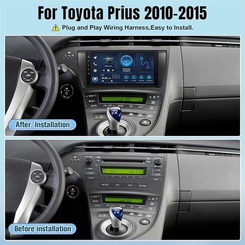 سيارات الراديو ستيريو للسيارة ل Toyota Prius 2010 2011 2012 2013 2014 ، مع Carplay اللاسلكي ، Android Auto ، FM ، توصيل وملعب الأسلاك ، التنقل في GPS ، SWC ، MIC (النمط 1 بدون J.B.L & شاشة كبيرة) in Kuwait