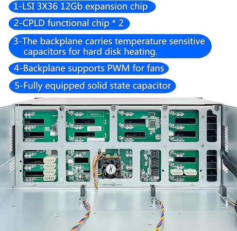 Generic ZhenLoong X424 4U 24 Bay Server Chassis Hard dirive hot Swappable SATA SAS Rackmount Case with 12G Expansion backplane LSI 3X36 chip Mini SAS SATA SFF8643 Interface USB3.0 in Saudi Arabia