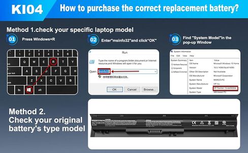 K104 KI04 800049-001 800010-421 Replacement Laptop Battery Compatible with HP Pavilion 17-G 15-AB 14-AB Series HSTNN-DB6T HSTNN-LB6S TPN-Q158 TPN-159 TPN-Q160 TPN-Q161 TPN-Q162 17-G122DS in Kuwait