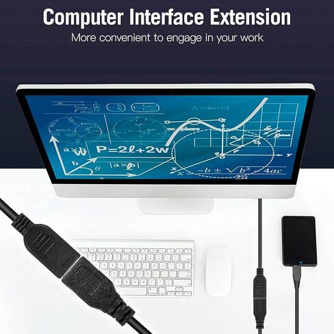 SaiTech IT 2 Pack Short Length 30cm USB 3.0 Extension Cable, USB 3.0 A Male to Female Extender Cable - Black in Saudi Arabia