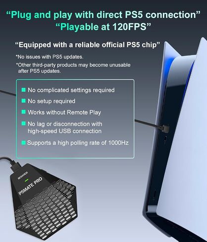 محول محول Besavior P5Mate Pro Converter Wired/Wireless Adapter لـ PS5 ، لعبة الكمبيوتر - متوافقة مع Zen و Xim Matrix و Apex و Risnow و Titan ، وحدات تحكم مختلفة للعب جميع ألعاب PS5 in Saudi Arabia