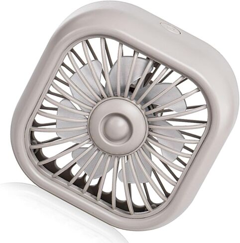 Car Air Vent Mount Fan, 3 Wind Speed, USB Powered, Quiet Operation, Portable, Easy to Install, Colorful Light for Vehicles (Khaki) in Kuwait