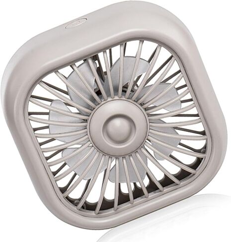Car Air Vent Mount Fan, 3 Wind Speed, USB Powered, Quiet Operation, Portable, Easy to Install, Colorful Light for Vehicles (Khaki) in Kuwait