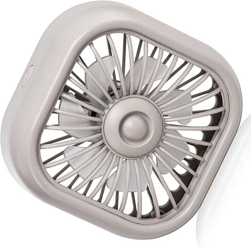 Car Air Vent Mount Fan, 3 Wind Speed, USB Powered, Quiet Operation, Portable, Easy to Install, Colorful Light for Vehicles (Khaki) in Kuwait