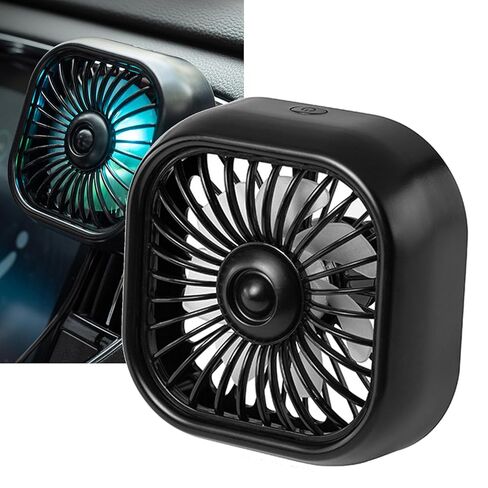 مروحة جبل تنفيس الهواء ، 3 سرعة الرياح ، تشغيل USB ، تشغيل هادئ ، محمول ، سهل التثبيت ، الضوء الملون للمركبات (الكاكي) in Kuwait