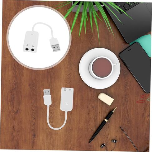 NUOBESTY 2pcs Independent USB Sound Card for Laptop Desktop Easy to Use No Driver Required Excellent Noise Reduction Clarity Supports Microphone Input Headphone Output in Saudi Arabia