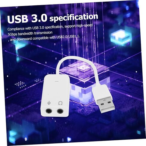 NUOBESTY 2pcs Independent USB Sound Card for Laptop Desktop Easy to Use No Driver Required Excellent Noise Reduction Clarity Supports Microphone Input Headphone Output in Saudi Arabia