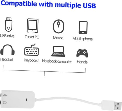 NUOBESTY 2pcs Independent USB Sound Card for Laptop Desktop Easy to Use No Driver Required Excellent Noise Reduction Clarity Supports Microphone Input Headphone Output in Saudi Arabia