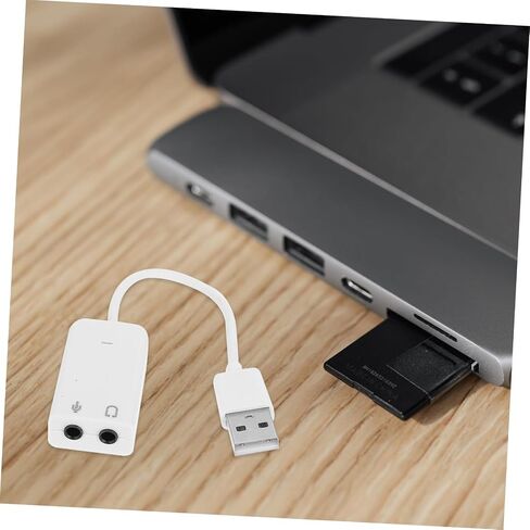 NUOBESTY 2pcs Independent USB Sound Card for Laptop Desktop Easy to Use No Driver Required Excellent Noise Reduction Clarity Supports Microphone Input Headphone Output in Saudi Arabia