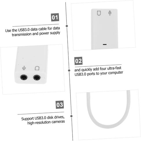 NUOBESTY 2pcs Independent USB Sound Card for Laptop Desktop Easy to Use No Driver Required Excellent Noise Reduction Clarity Supports Microphone Input Headphone Output in Saudi Arabia