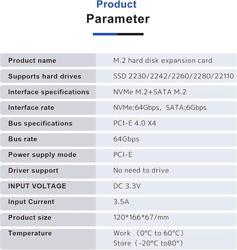 PCIe 4.0 x4 to Dual M.2 Adapter Card, Dual Slot NVMe/SATA SSD Expansion Card, Support 2X M.2 NGFF SSDs at Full Speed,PCIe Expansion Card for PCI-EX4X8X16，with Fan to Dissipate Heat in Kuwait