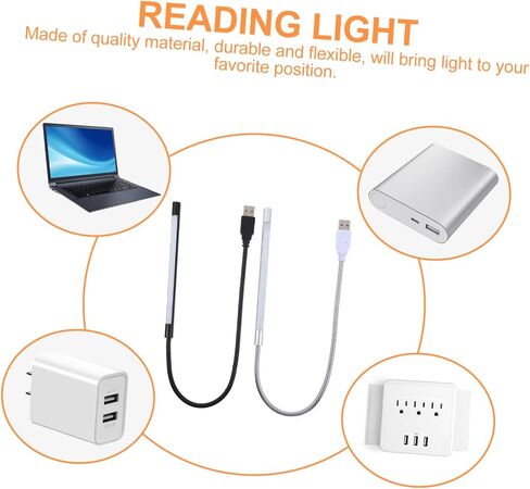 2pcs قابلة للضايق LED LED مصباح USB اللمس ضوء الليل لدراسة دراسة الكمبيوتر المحمول المحمول in Saudi Arabia