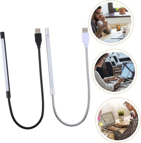 2pcs قابلة للضايق LED LED مصباح USB اللمس ضوء الليل لدراسة دراسة الكمبيوتر المحمول المحمول in Saudi Arabia