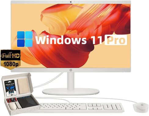 HP All-in-One Computer-Win 11 Pro ، 21.5 بوصة Computer سطح المكتب ، Intel Celeron J4025 ، Wi-Fi 6 ، Bluetooth 5.3 ، White (RAM 16GB ، 512GB SSD) in Saudi Arabia