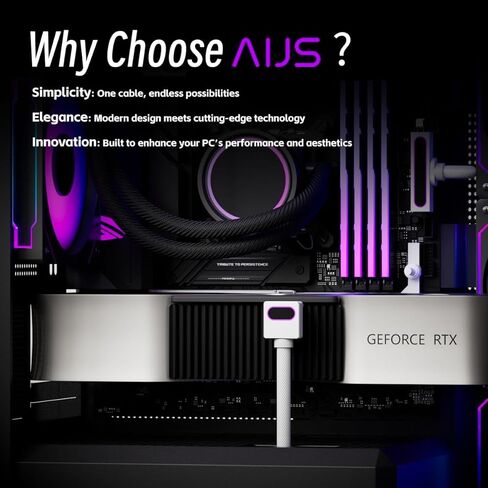 16PIN GPU Power Cable,ARGB PC Modular Cable with 5V 3Pin,18AWG 90° Right-Angle Design,Male to Male for All RTX 40&50 Series(5090 not Allowed) PC GPU Power Cord(Black, Clip A-60CM) in Kuwait