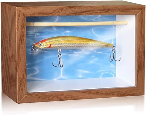 Fishing Lure Display Case, Small Fishing Bait Storage Box, Vintage Fishing Lures Decor, Fishing Lure Display Stand, Men's Gifts Can Be Used for Wall Decoration, Collection Room, Office in Kuwait