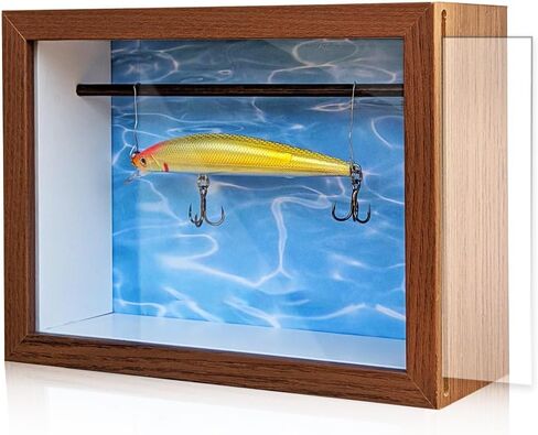 Fishing Lure Display Case, Small Fishing Bait Storage Box, Vintage Fishing Lures Decor, Fishing Lure Display Stand, Men's Gifts Can Be Used for Wall Decoration, Collection Room, Office in Kuwait