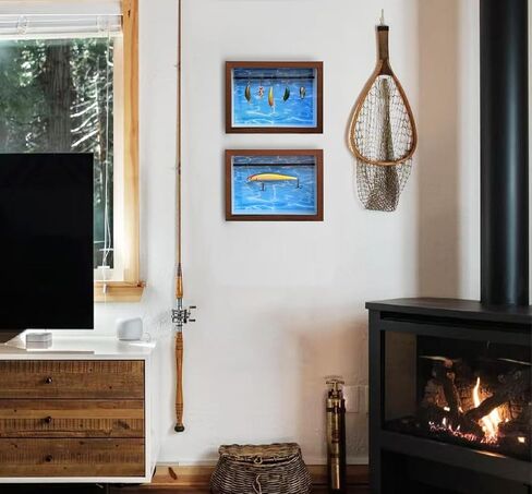 Fishing Lure Display Case, Small Fishing Bait Storage Box, Vintage Fishing Lures Decor, Fishing Lure Display Stand, Men's Gifts Can Be Used for Wall Decoration, Collection Room, Office in Kuwait