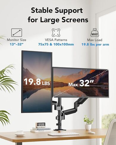 HUANUO Dual Monitor Mount&Laptop Tray in Saudi Arabia
