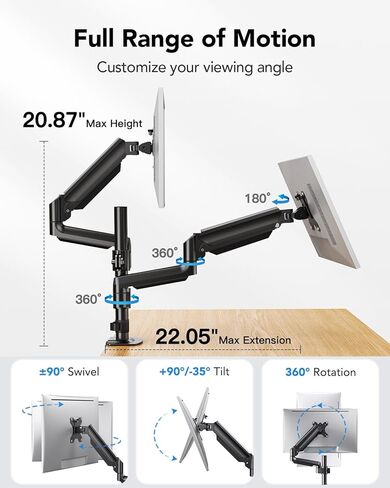 HUANUO Dual Monitor Mount&Laptop Tray in Saudi Arabia