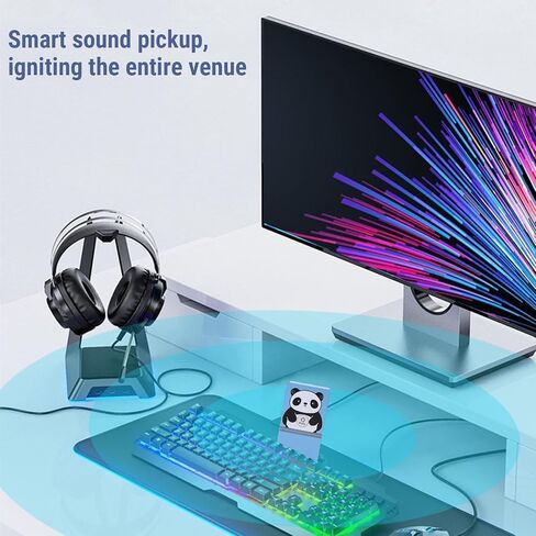 Bewinner USB Nove Novening Microphone ، قناة 2 مع 360 درجة التقاط الصوت متعدد الاتجاهات ، DSP AI ميكروفون لجهاز الكمبيوتر المحمول كمبيوتر سطح المكتب المكالمات (الذهب الوردي) in Kuwait