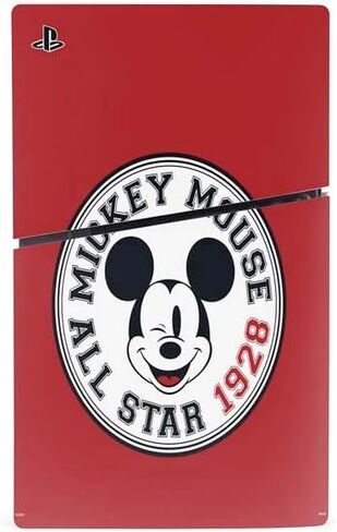 Skinit Decal Gaming Skin Compatible with PS5 Slim Disk Bundle - Officially Licensed Disney Mickey Mouse Black and White Design in Saudi Arabia