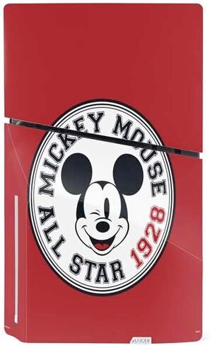 Skinit Decal Gaming Skin Compatible with PS5 Slim Disk Bundle - Officially Licensed Disney Mickey Mouse Black and White Design in Saudi Arabia