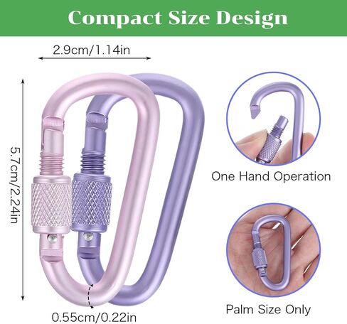 مقاطع Carabiner ، 8 PCS D-Ring Locking Carabiner Clip ، Snap Hook Sport Associor in Saudi Arabia