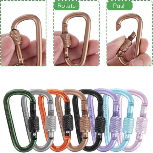 مقاطع Carabiner ، 8 PCS D-Ring Locking Carabiner Clip ، Snap Hook Sport Associor in Saudi Arabia