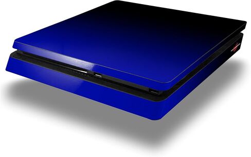 التفاف الجلد فينيل ملصق متوافق مع Sony PlayStation 4 Slim Console Smooth Fades Blue Black (PS4 غير مدرج) in Saudi Arabia