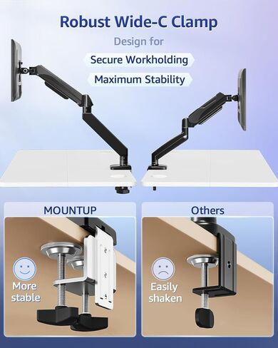Mountup Arm Huchice Single Monitor Arm لـ 42 40 39 34 بوصة الشاشات + موسع جبل Vesa ، محول شاشة امتداد الشاشة لشاشات 17-35 '' in Kuwait