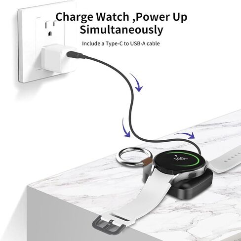 شاحن محمول لـ Samsung Galaxy Watch 8 Classic/Ultra ، شحن سريع لاسلكي 1200 مللي أمبير ، شاحن سفر محمول لـ Samsung Galaxy Watch 8/7/Ultra/6/Classic/5/Pro/4/3/2/1 in Saudi Arabia