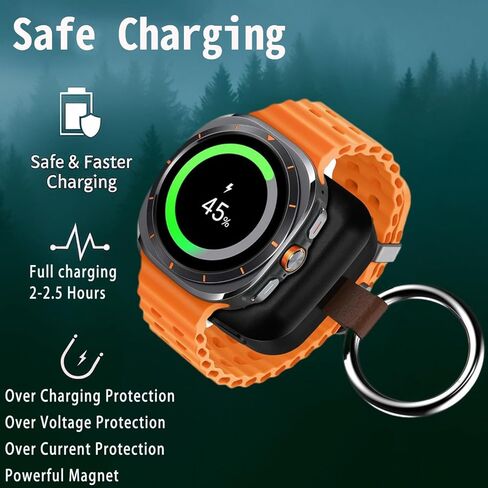 شاحن محمول لـ Samsung Galaxy Watch 8 Classic/Ultra ، شحن سريع لاسلكي 1200 مللي أمبير ، شاحن سفر محمول لـ Samsung Galaxy Watch 8/7/Ultra/6/Classic/5/Pro/4/3/2/1 in Saudi Arabia