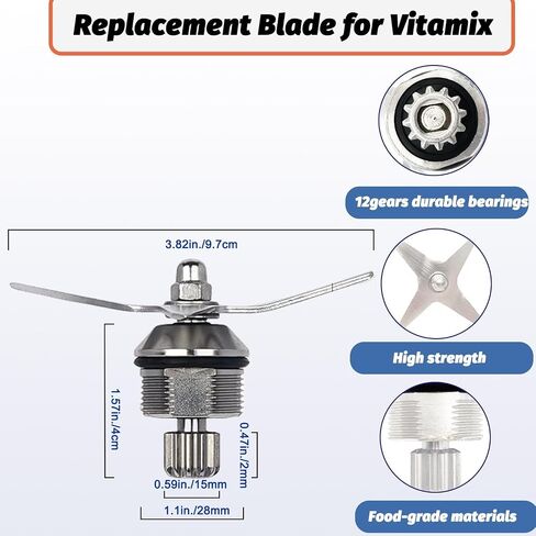 جزء استبدال شفرة Blender لـ Vitamix Pro 750 7500 780 ، مجموعة Blender Blade 105733 متوافقة مع Vitamix A2300 A2500 A3300 A3500 Explorian E310 E320 64 أوقية. in Kuwait