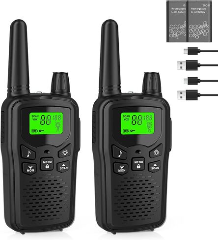 Walkie Talkies for Adults Long Range,Kartal Rechargeable Walkie Talkies with 22 FRS Channels,Two Way Radios with LED Flashlight for Hiking Cruises Camping(Black) in Saudi Arabia