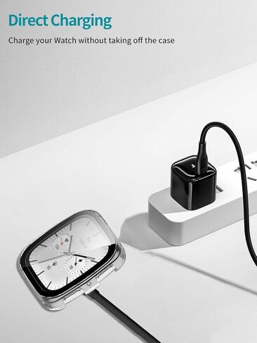 Case for Amazfit Active 2 Square ، Woukaju Cover Smart Watch ، فيلم زجاجي مضمّن 9 ساعات ، كمبيوتر صلب ، واقي شاشة لـ Amazfit Active 2 Square Smart Watch 1.75inch (Clear) in Saudi Arabia