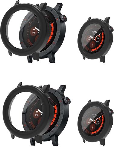 2Pack Case for CMF Watch 3 Pro ، Wost Protction Cover Smartwatch ، فيلم زجاجي مضمّن 9 ساعات ، جهاز كمبيوتر صلب ، سهلة التثبيت ، واقي على الشاشة مقابل لا شيء CMF Watch 3 Pro (Black+Black) in Saudi Arabia
