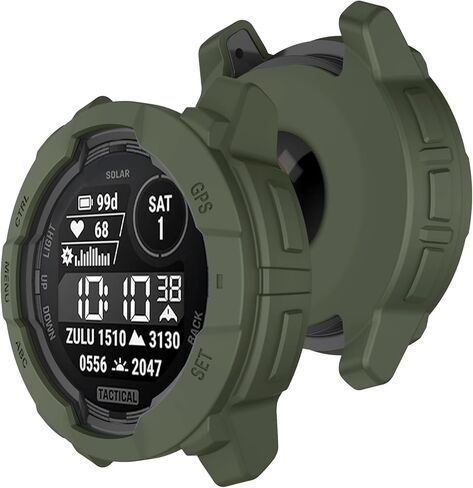 Case Compatible with Garmin Instinct 3 50mm Case Cover Soft TPU Bumper Rugged Shock Proof Protective Shell for Garmin Instinct 3 50mm Watch Case (Black) in Kuwait