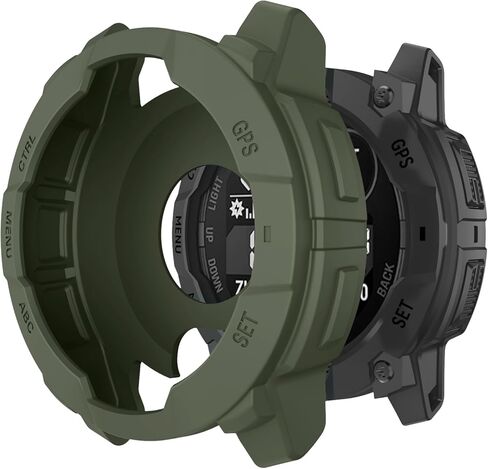 Case Compatible with Garmin Instinct 3 50mm Case Cover Soft TPU Bumper Rugged Shock Proof Protective Shell for Garmin Instinct 3 50mm Watch Case (Black) in Kuwait