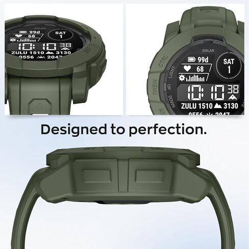 Case Compatible with Garmin Instinct 3 50mm Case Cover Soft TPU Bumper Rugged Shock Proof Protective Shell for Garmin Instinct 3 50mm Watch Case (Black) in Kuwait