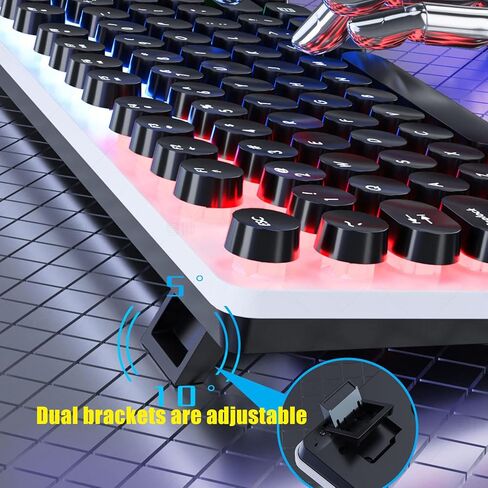 Sanpyl Mechanical Keyboard, RBG Backlit USB 104 Keys Wired Gaming Keyboard High Speed Response Retro Punk Computer Keyboard for Laptop Desktops(Black) in Saudi Arabia