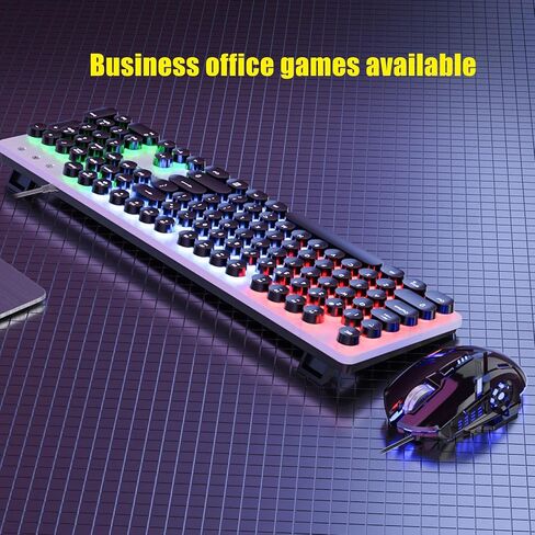 Sanpyl Mechanical Keyboard, RBG Backlit USB 104 Keys Wired Gaming Keyboard High Speed Response Retro Punk Computer Keyboard for Laptop Desktops(Black) in Saudi Arabia
