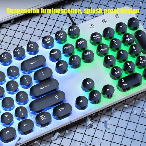 Sanpyl Mechanical Keyboard, RBG Backlit USB 104 Keys Wired Gaming Keyboard High Speed Response Retro Punk Computer Keyboard for Laptop Desktops(Black) in Saudi Arabia