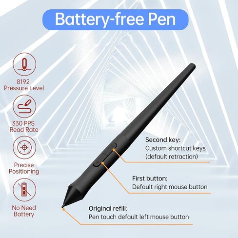 Vinsa T605 Graphics Drawing Tablet 6.7X 4.2Inch Digital Drawing Tablet with No Battery Stylus 10 Shortcut Keys 8192 Levels Pressure Compatible with Win Android OTG (2) in Saudi Arabia